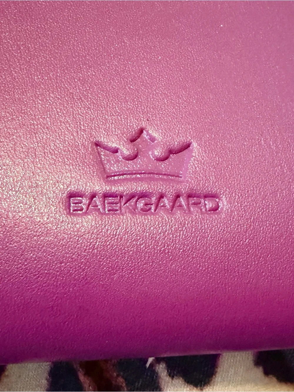 Baekgaard Purple Leather Zip Travel Wallet Organizer Minimalist ID Card Wristlet